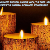 LED Flameless Candles Pine Bark Effect, Battery Operated Candles with Remote Control, LED Fake Candles, 4" 5" 6" Pack of 3
