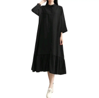 Della tunik Atasan Wanita Muslimah Tunic Kasual Toyobo L xL xxL Katun Santai Polos Hitam COD Lembut 