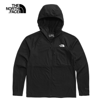 【The North Face 官方旗艦】北面男款黑色舒適保暖戶外連帽外套｜5J7SJK3
