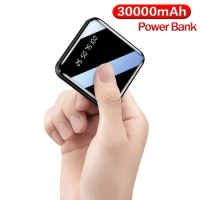 Mini Power Bank Portable 30000mAh Fast Charging Powerbank LED HD Display Two-way Quick Charge External Battery Charger for Phone