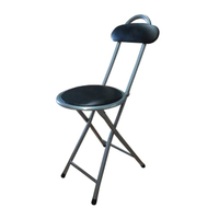 เก้าอี้พับกลม สีดำ มีพนักพิง รุ่น 822H