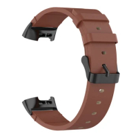 Leather Strap For Fitbit Charge4 / Charge3 SE Bracelet Metal Headband Business Strap