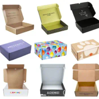 Wholesale 1000pcs Custom printed mailer box, recycled kraft folding box, corrugated shipping box printed logo gift clothing box