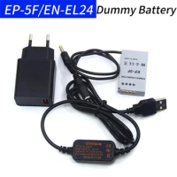 EP-5F DC Coupler EN-EL24 Dummy Battery&amp;18W USB Charger&amp;USB DC Connector Cable,for Nikon 1 J5 1J5 Camera