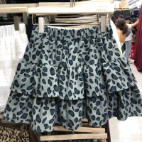 Leopard print skirt for women, autumn and winter cake skirt, short skirt, 2026 new high-waisted A-li