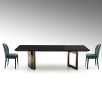 Luxury Marble Dining Table Stainless Steel Base Modern Dining Room Furniture