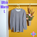 UNIQLO HEATTECH เสื้อกันหนาว แขนยาว สำหรับผู้ชายและผู้หญิง สีดำ ขาว เทา น้ำเงิน และแดง