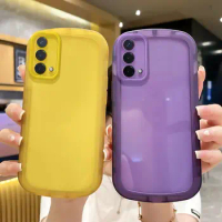 Bright Color Clear Oval Phone Case For Samsung Galaxy S23 S22 Plus S21 Ultra A73 A72 A54 A53 A52 A51 A50 A14 A13 A12 A23 A21 5G