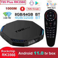 TV Box Android 11 T95 Plus 8GB RAM 128GB ROM Rockchip RK3566 Support 8K USB3.0 5G Wifi 1000M LAN 4GB 32GB Media Player T95Plus