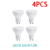 4PCS LED Spotlight Bulb GU10 AC220V 3W 6W 9W 12W 180 Degree Beam Angle High Lumen Indoor LED Energy Saving Lights Bulb