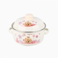 Three-piece Enamel Pot Double Ears with Lid Enamel Enamel Saucepan Soup Pot Instant Noodle Pot Fu Pot Milk Pot Small Hot Pot