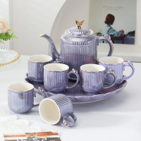 北歐輕奢家用水杯咖啡具套裝茶壺陶瓷杯禮盒結婚禮物家居冷水壺