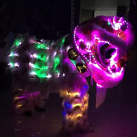 Light Southern Foshan Traditional Style Lion dragon flash Dance Costume Chinese Folk Lion Dance LED luminous costumes