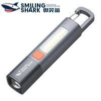ไฟฉายมินิ SMILING SHARK สว่างมาก ชาร์จได้ กันน้ำ เหมาะสำหรับแคมป์ปิ้ง ไฟฉาย LED