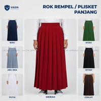 Rok Sekolah Panjang SD MI SMP MTS SMA MA Plisket Rempel Lipit Bahan Drill Super Putri - Valda Appare