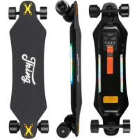 JKING Electric Skateboard Electric Longboard with Remote Control Electric Skateboard,900W Hub-Motor,26 MPH Top Speed，21.8 Miles