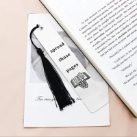 Spread Those Pages Metal Bookmark With Tassel Pendant Stainless Steel Book Marker For Page Books Readers Bookmark Gift