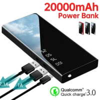 20000mAh LED Digital Display Portable Charger External Battery Suitable for iPhone and Android USB Power Bank Mini Powerbank