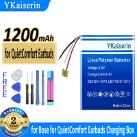 YKaiserin 190mAh-1200mAh Replacement Battery for Bose for QuietComfort Earbuds Headset &amp; Charging Box Batterie Bateria Warranty