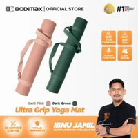 BODIMAX PU RUBBER YOGA MATT + Strap Resistance Band / Yoga Mat Premium / Alas Yoga Anti Slip / Premi