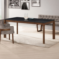Boden-蒙德6尺工業風黑色岩板實木餐桌/工作桌/長桌/會議桌-180x90x75cm