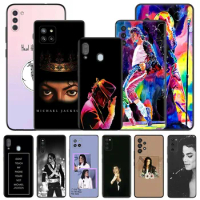 MJ Michael Jackson Silicone Black Phone Cases for Samsung Galaxy A54 5G A04 A03 A34 A01 A02 A50 A70 A40 A30 A20 S A10 E Cover