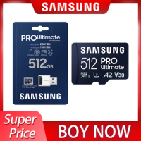 100% Original Samsung Memory Card 128GB 256GB 512GB PRO Ultimate Micro SD Card V30 High Speed UHS-I A2 U3 TF Card