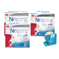 【3M Nexcare】通氣膠帶x6組-膚色 半吋/1吋(附切台 1533SP 透氣.不易過敏)