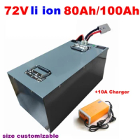 Lithium battery 72v 80Ah li ion 72v 100ah lithium ion for 7000w golf club bicycle bike tricycle motorhome +10A charger