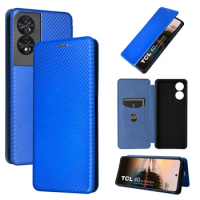 Suit For TCL 40 NXTpaper 4G Carbon Fiber clamshell purse skin PU case purse for TCL 40 NXTpaper Magnetic Phone Cover