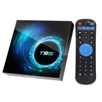 T95 4K Smart TV BOX 4+32G Bluetooth-compatible 5.0 WiFi Smart TV Set Top Box Media Player for Android 10 EU/UK/US Plug