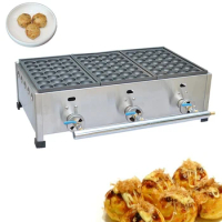 Commercial Non-stick Gas Fish Ball Machine Japanese Takoyaki Machine Octopus Ball Machine Fish Ball Furnace Three Plates