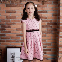 【ANNY’S 安妮公主】童裝 可愛糖果奇緣蕾絲邊秋冬款半袖洋裝(9228粉紅)