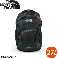【The North Face 27L 舒適背負後背包《黑/彩色光線》】3VY2/雙肩包/休閒背包/電腦背包/學生書包
