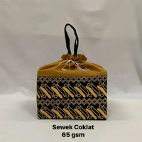 Tas Serut Batik Spunbond / Tas Hajatan / Tas Kotak 22cm Sewek Coklat 65
