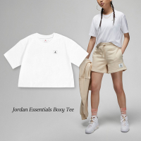 Nike 短袖上衣 Jordan Essentials Boxy Tee 女款 白 短版 寬鬆 短T 經典款 DO5039-100