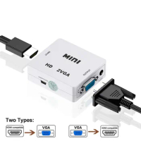 Mini HDMI-Compatible To VGA Adapter For PS3 XBOX STB PC Laptop HDTV Projector DVD Switch 1080P Full HD Video Converter Box
