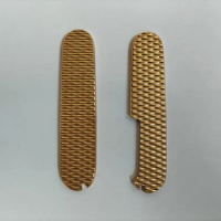 1 Pair Knife Brass Grip Patches Scales for 91MM Victorinox Swiss Army Knives Handles SwissArmy Shank DIY Make Accessories Parts