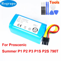 New 14.8V 2800mAh Li-ion Battery For Proscenic Summer P1 , P2 , P3 , P1S , P2S , 790T Robot Vacuum Cleaner Accessories +tools