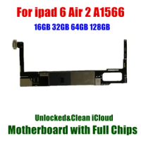 A1566 Wifi mainboard Clean iCloud For ipad 6 Air 2 Motherboard 16GB 32GB 64GB 128GB Logic board air2 with full chips