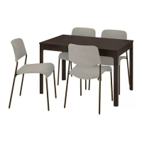 EKEDALEN/UDMUND 餐桌附4張餐椅, 深棕色 棕色/viarp 米色/咖啡色