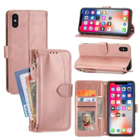 New Flip Zipper Leather Case for Apple XSmax Phone Case iPhone XR Full Package XS Anti Drop X Protective Case