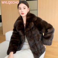 2023 Fur Coat Winter Clothes Thick Brown Warm Faux Fur Coat for Women