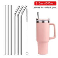 1Pcs Straight Bent Stainless Steel Straws Drinking 6mm 8mm Replacement Straw Reusable Silver for Stanley 30oz 40oz Tyeso Cup