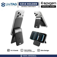 SPIGEN Card Holder S314 Dompet Kartu Kulit Magsafe Stand Slim Foldable Tripod Leather Wallet Tripod 