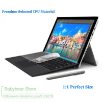 2017 new For Microsoft New Surface Pro 5 generation 12.3'' Clear Ultra Thin 0.15mm Silicone Keyboard Case Surface pro 4/5/6