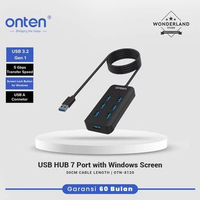 Onten USB HUB 7 Port With Windows Screen Lock For Lapotop Windows Macbook Multifungsi OTN-8120