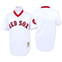 High quality and most popular embroidered jersey custom mens Mitchell and Ness Boston Red Sox baseba