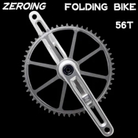 ZEROING Folding Bike Crankset 56T Sprocket Ultralight 165/170/175MM Road Bicycle Integrated Fire Crank Arm Chainwheel Bike Parts