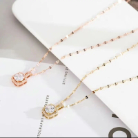Kalong Wanita Titanium Pecah Kopi Permata Jewellery Anti Karat Dan Tidak Luntur Kalung Kalung